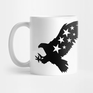 Eagle With Stars Black And White Mug